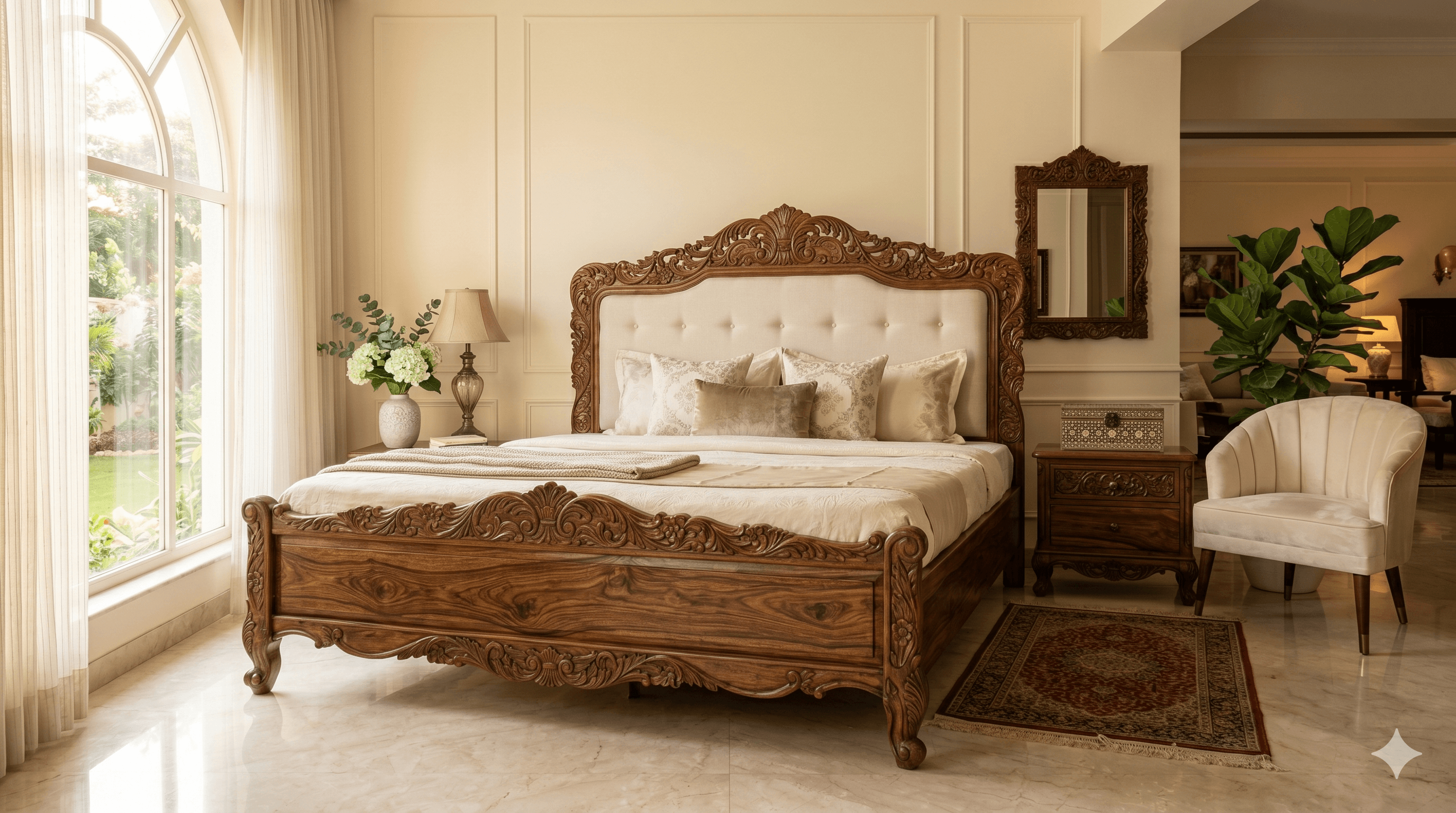 Rajwada Heritage Bed - view 2