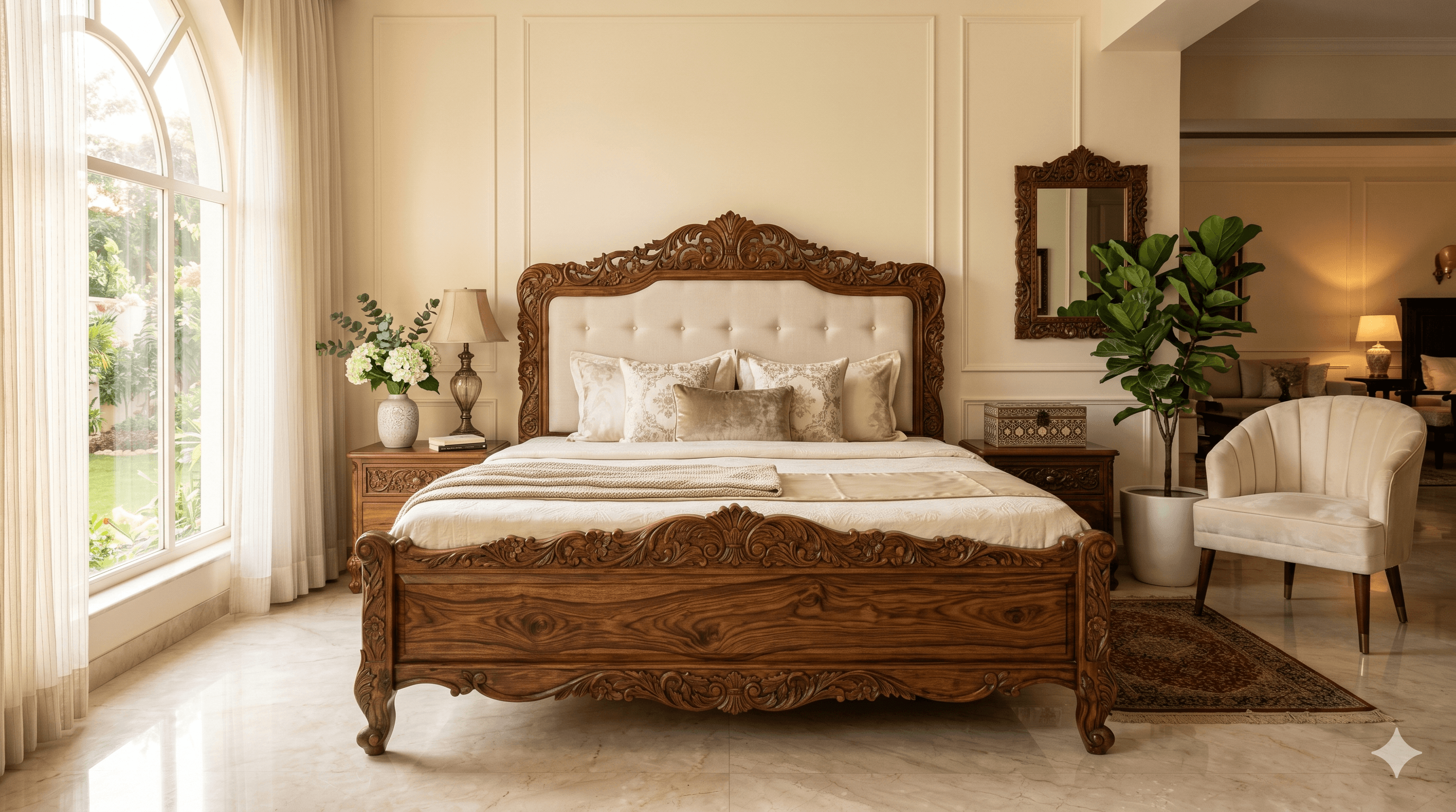 Rajwada Heritage Bed - view 3